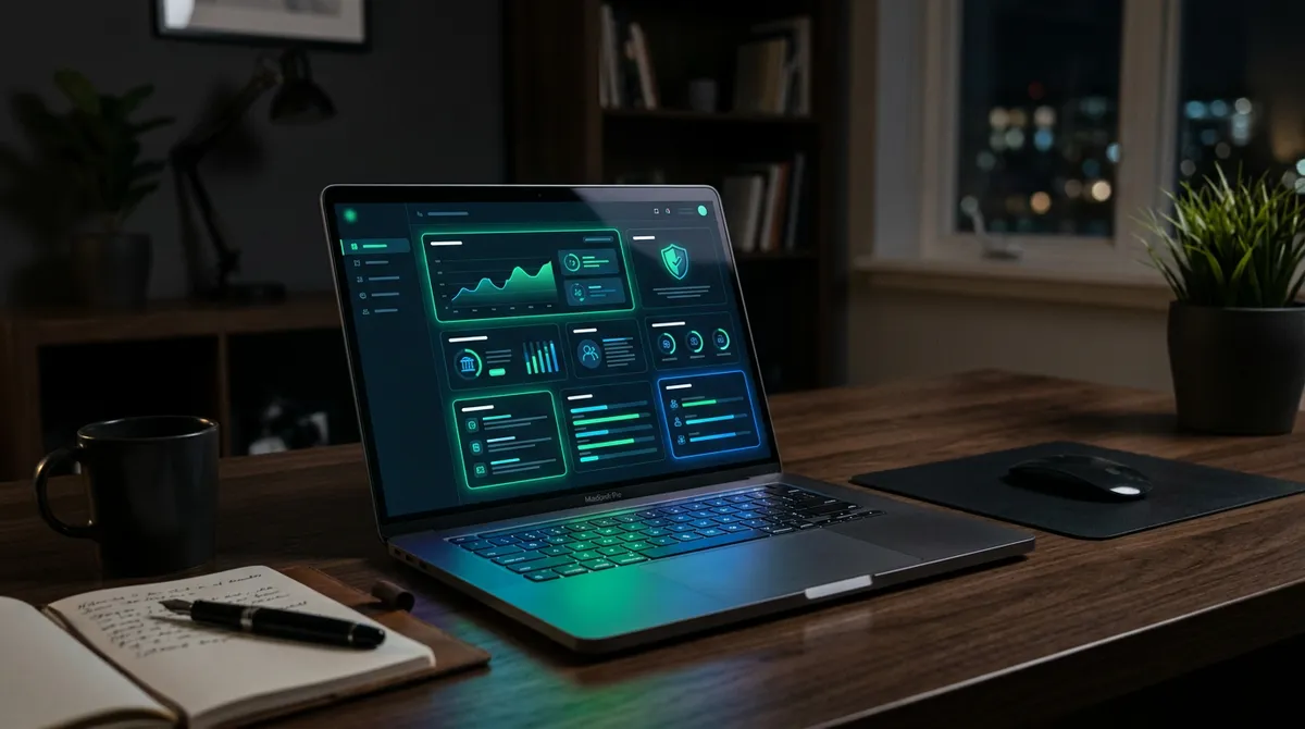 Laptop z materiałami edukacyjnymi o ubezpieczeniu komunikacyjnym